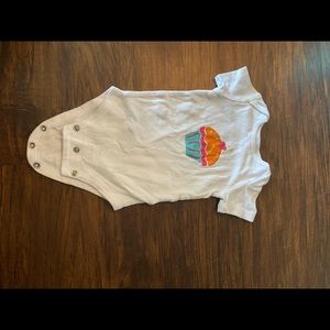 3-6M white onesie with color cupcake print